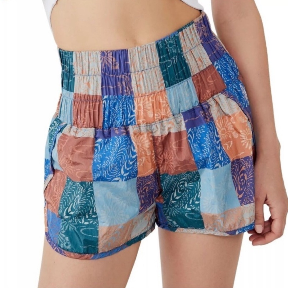 Colorful Patchwork High Waist Shorts
